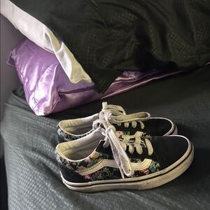 Vans Kids Black Floral Sneakers